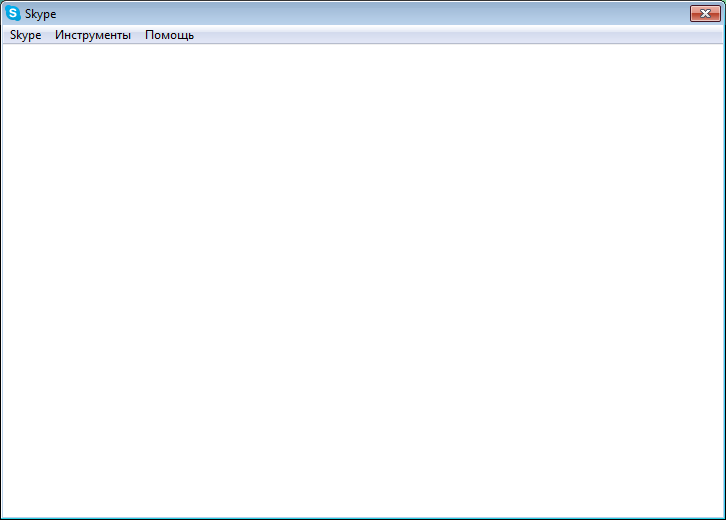 Пустой белый экран в Скайп для Windows